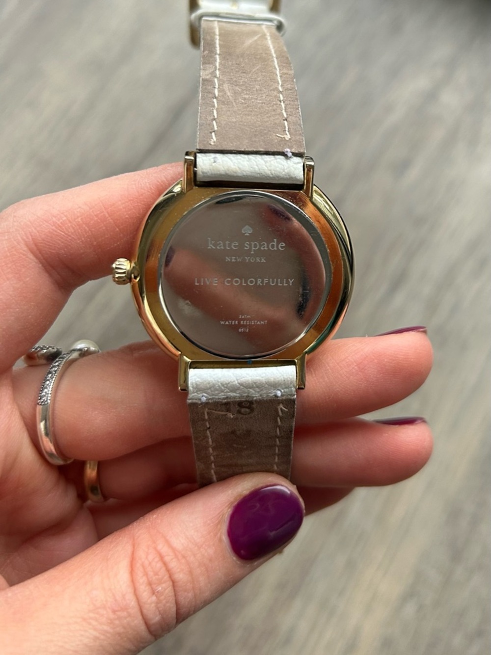 kate spade Gold Watch with White Leather Strap - Picture 4 of 5